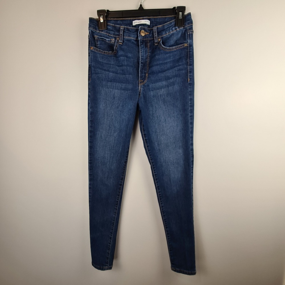 Nine West Women's Jeans Size 4 Super Skinny Dark Wash Denim Pants Perfect Skinny